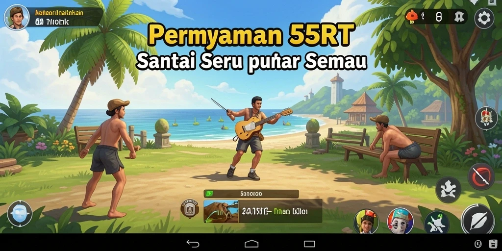 Tampilan gameplay 55RT yang menarik dan penuh warna.