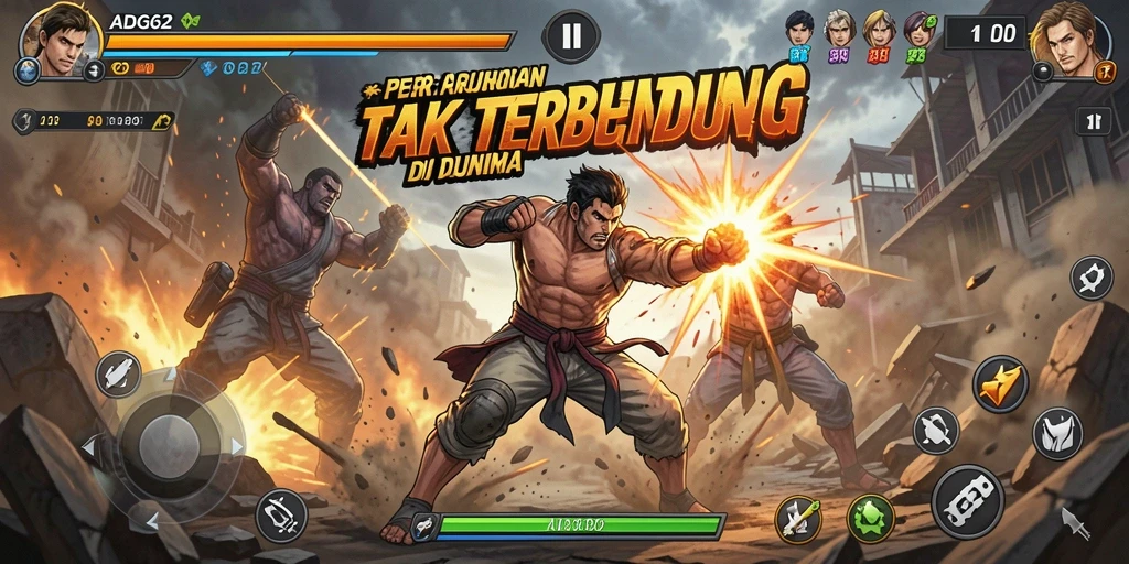 Gambaran gameplay menegangkan dalam <strong>ADG62</strong> dengan pertarungan yang intens.