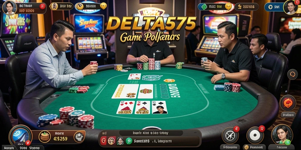 Tampilan gameplay menarik dari aplikasi DELTA575 untuk pengalaman Poker yang seru.