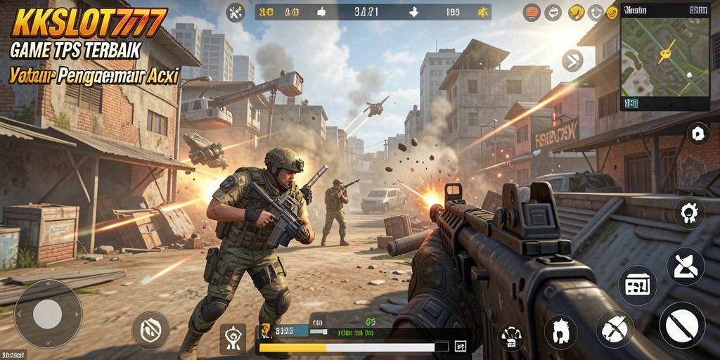 Tampilan gameplay KKSLOT777 dengan pertempuran mendebarkan.