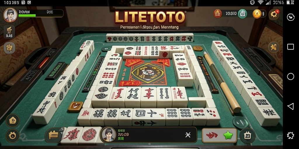 Tampilan gameplay LITETOTO dengan berbagai ubin Mahjong.