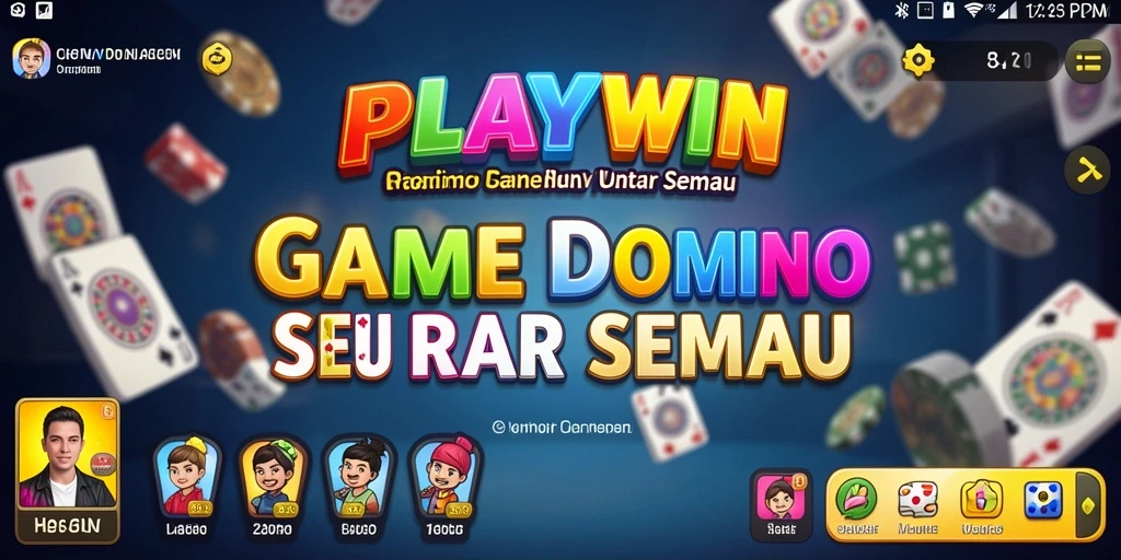 Tampilan gameplay seru dalam aplikasi PLAYWIN dengan berbagai mode Domino.