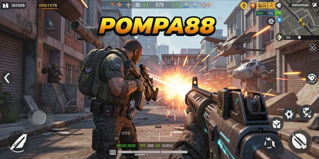 Tampilan gameplay POMPA88 yang penuh aksi dan intens.