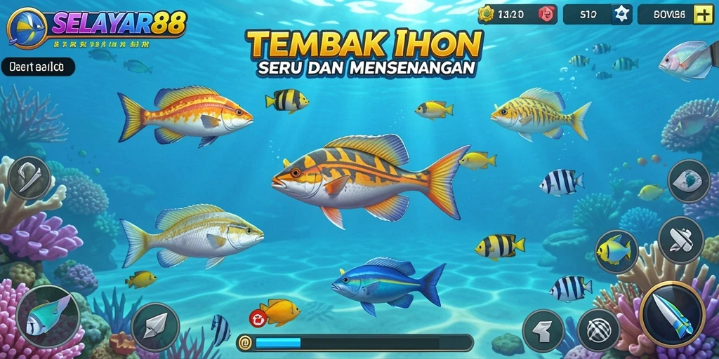 Tampilan seru dari gameplay <strong>SELAYAR88</strong> saat menembak ikan.